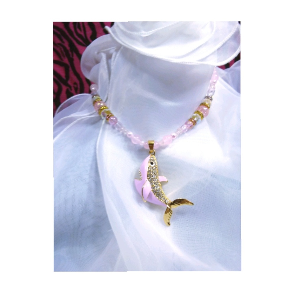 Pink Shark Pendant Necklace